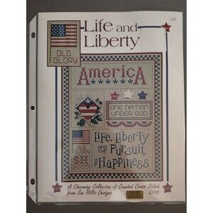 Sue Hillis Designs Life and Liberty Cross Stitch Pattern L193 Patriotic Sampler